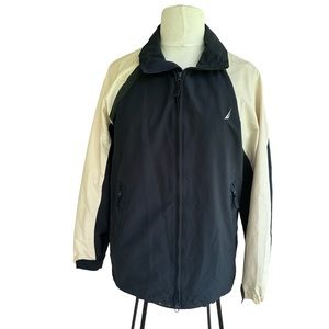 Nautica Vintage Men’s Color block- Hidden Hooded Windbreaker Jacket SzLG